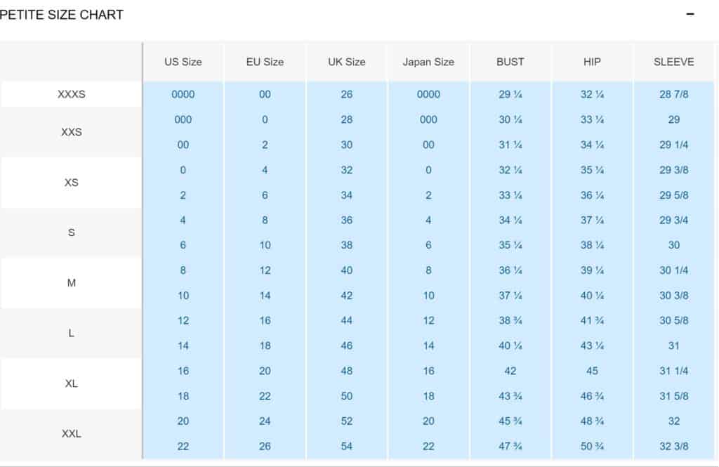 gap womens jeans size chart