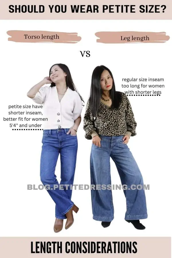 What is the difference between a 'petite' size and an 'extra small