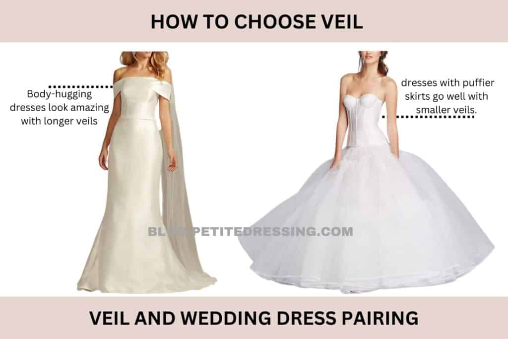 veil and wedding dress pairing