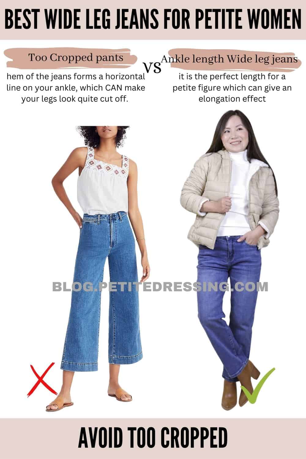 How to Wear Petite Wide Leg Jeans and Wide Leg Pants