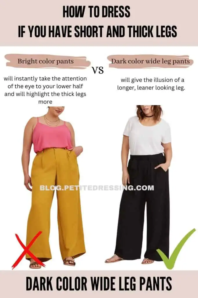 Dark color wide leg pants