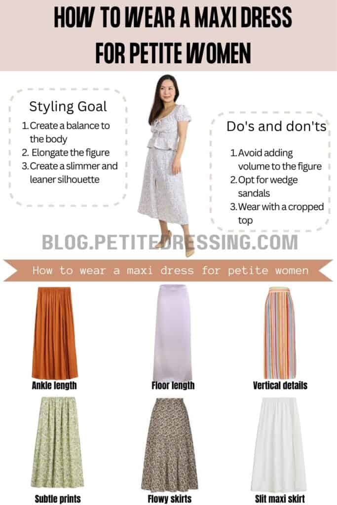 I’m 5’2″, here the Complete Maxi Skirt Guide for Petite Women