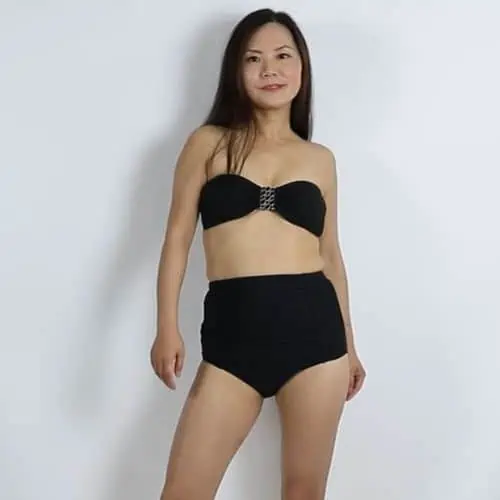 High waisted bikini store on short girl