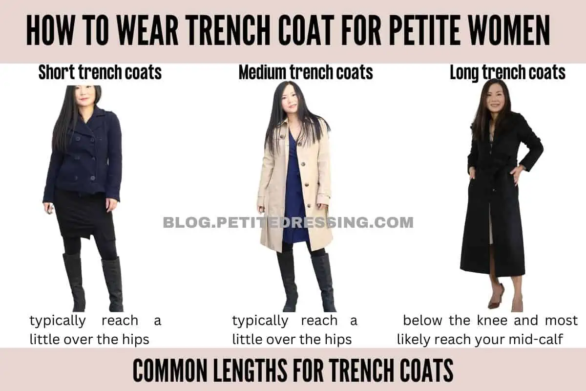 Women's petite black trench on sale coat