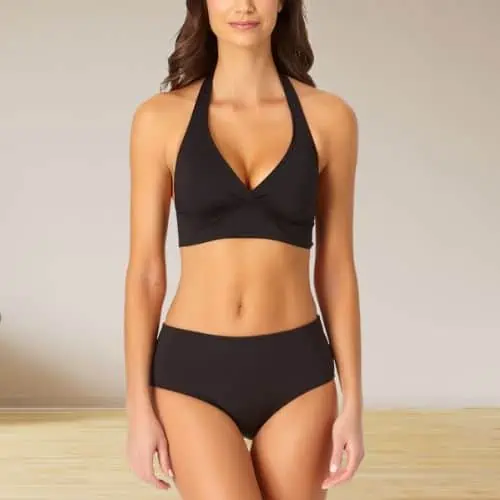 halter swimsuit tops and high waisted bikini