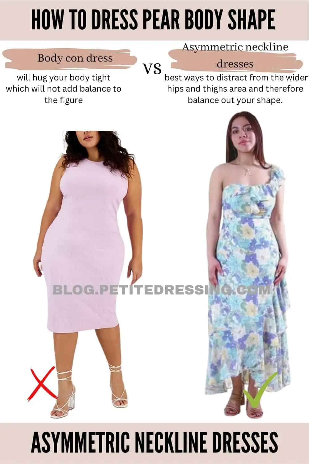The Complete Dress Guide for Pear Shaped Body: Must-Haves and What to Avoid  - Petite Dressing