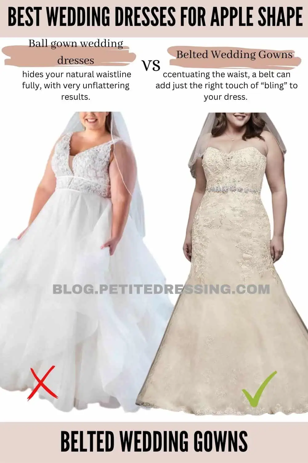 Wedding Dresses for Apple Shape - Petite Dressing