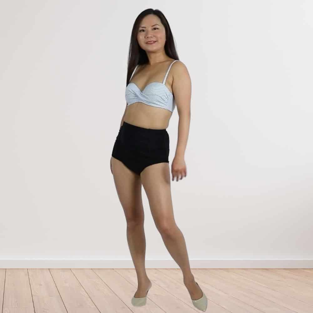 High-waisted bikini bottom