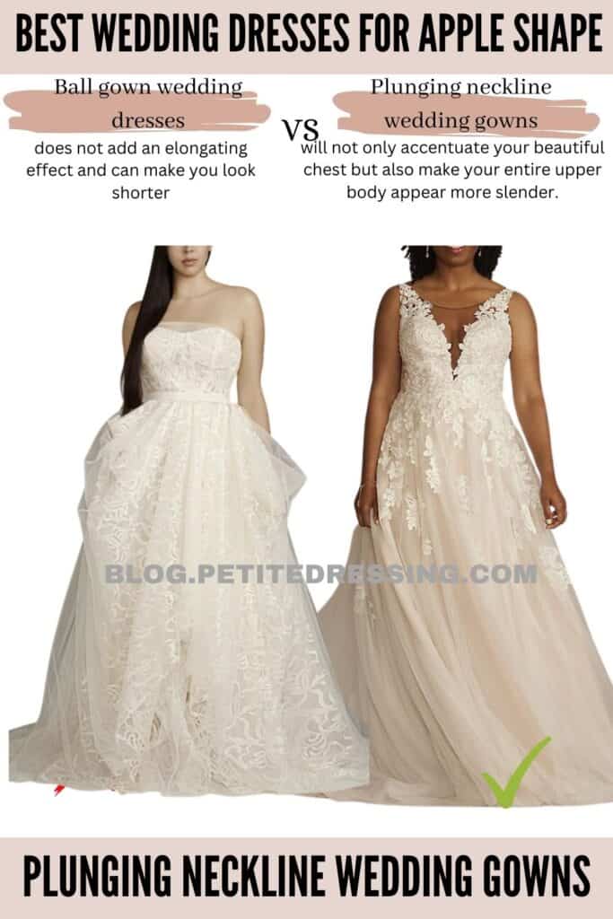 Plunging neckline wedding gown