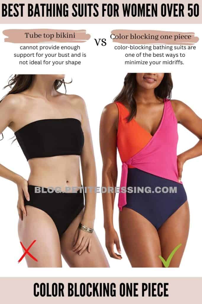 Color blocking one piece