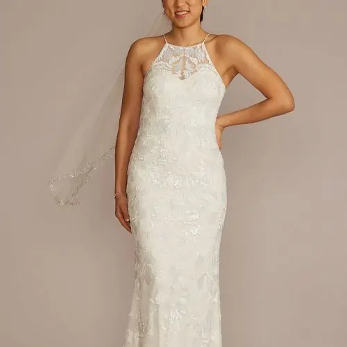 High Necked Wedding gown