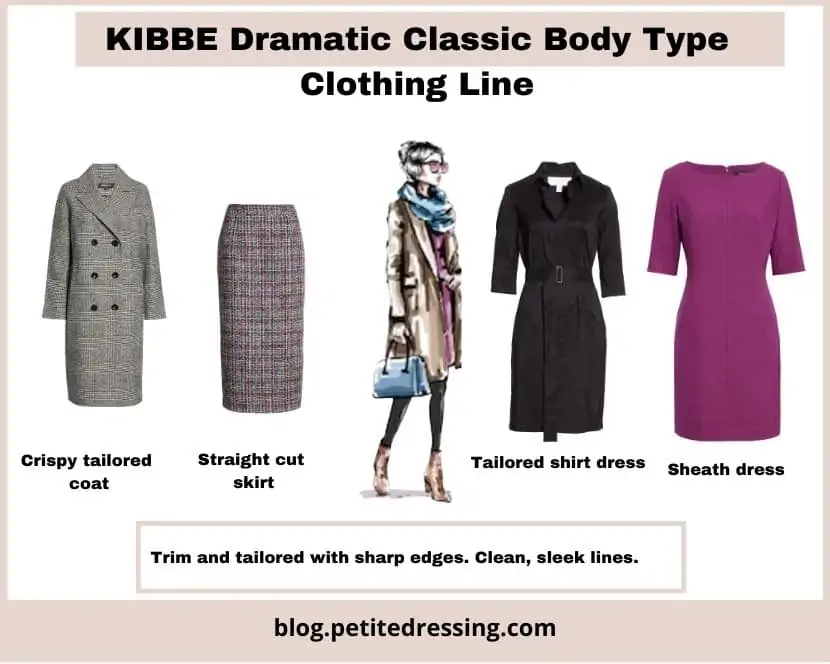 kibbe dramatic classic body type clothing