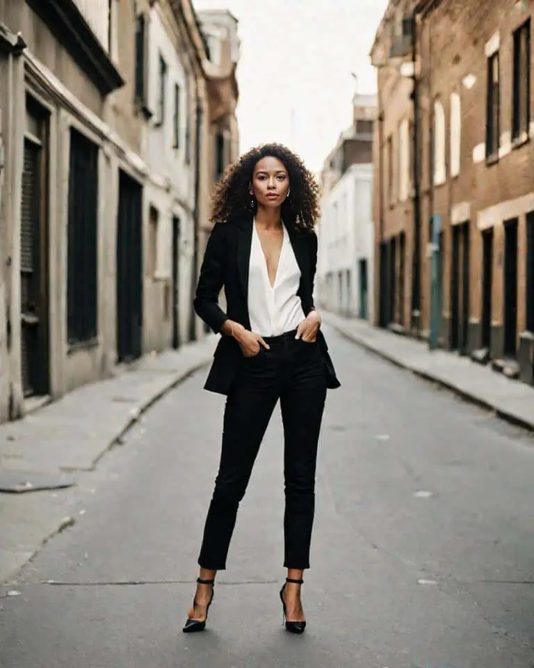 Black Jeans Outfit-black blazer and blouse 