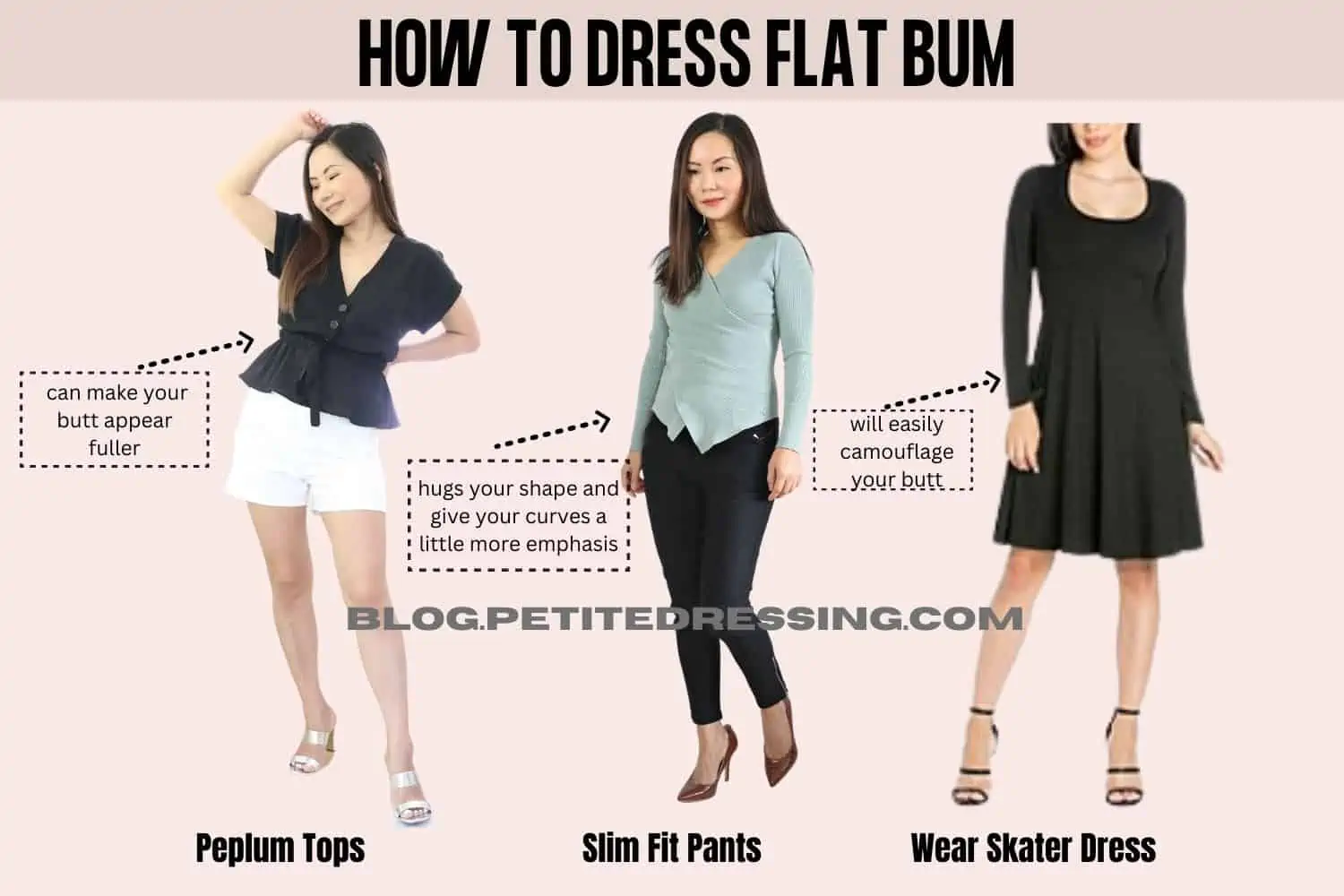 The Complete Styling Guide if you have a Flat Bum - Petite Dressing