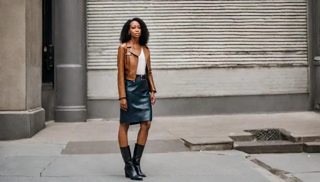 30 Stylish Ways to Rock Your Leather Skirt in 2024_13