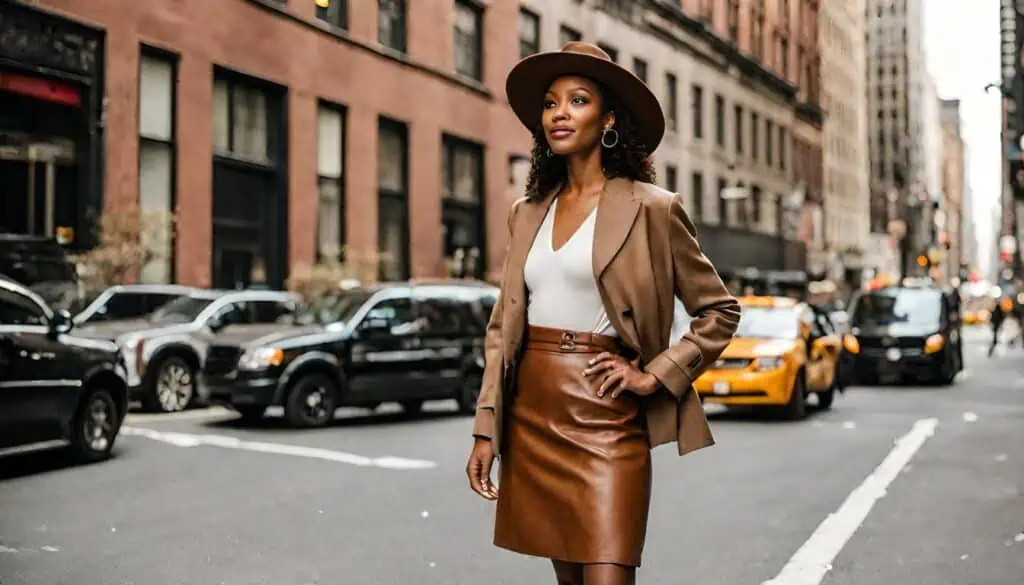 30 Stylish Ways to Rock Your Leather Skirt in 2024_14