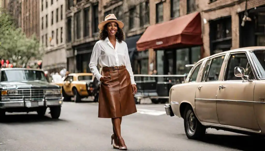 30 Stylish Ways to Rock Your Leather Skirt in 2024_16