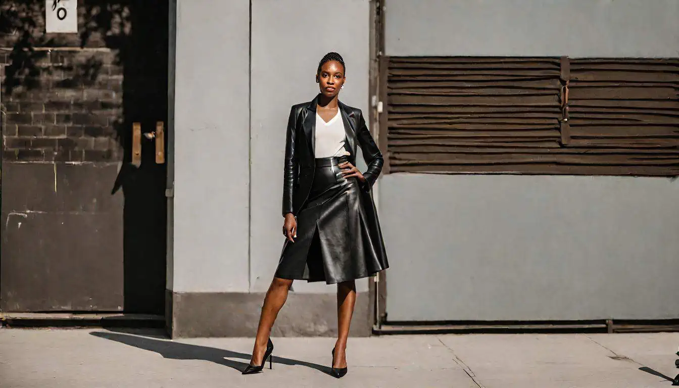 leather skirt love | Black leather skirts, Leather skirt and boots, Skirts  with boots