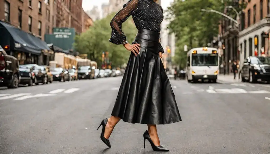 30 Stylish Ways to Rock Your Leather Skirt in 2024_2