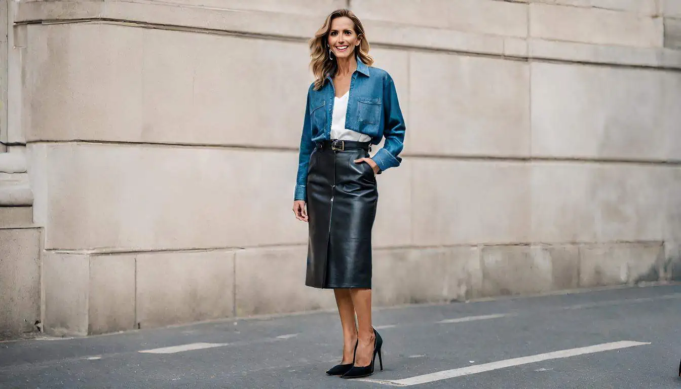 30 Stylish Ways to Wear Leather Skirt - Petite Dressing