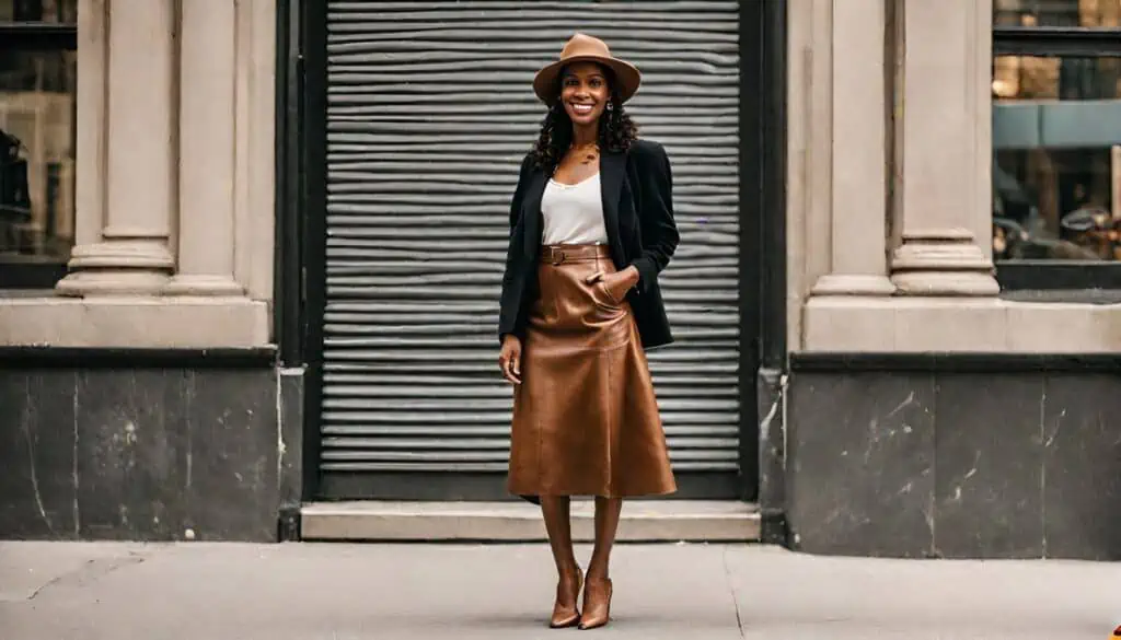 30 Stylish Ways to Rock Your Leather Skirt in 2024_3