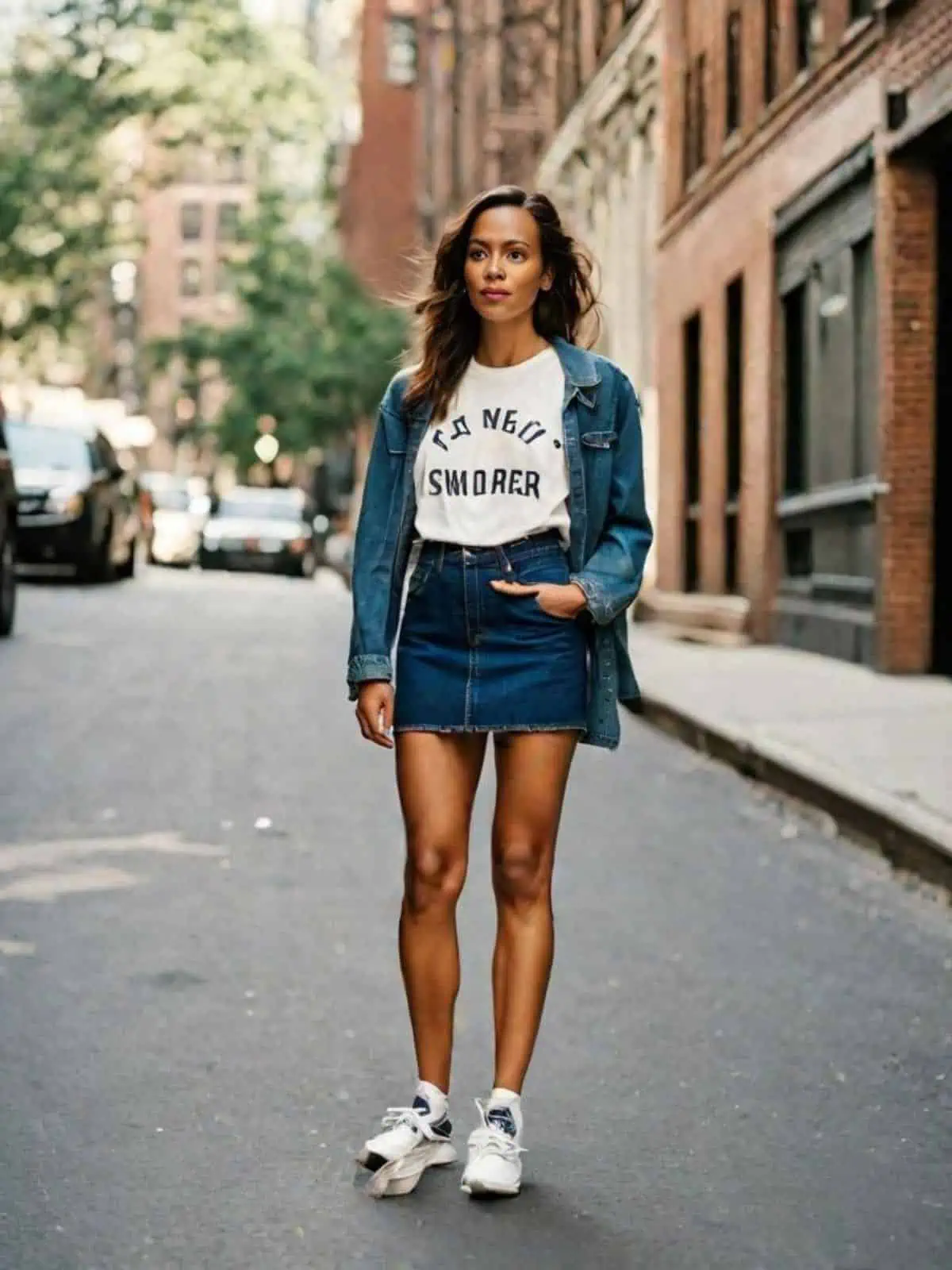 What To Wear With A Denim Skirt - Petite Dressing