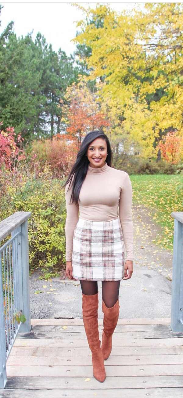 short plaid skirt outfit