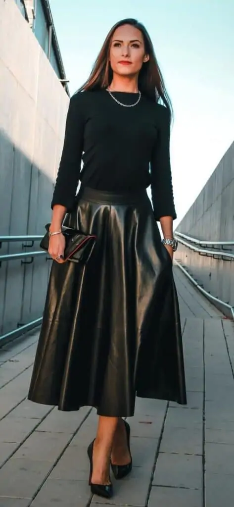 Tights With Leather Skirts: The Trend I'm Seeing All Over Paris