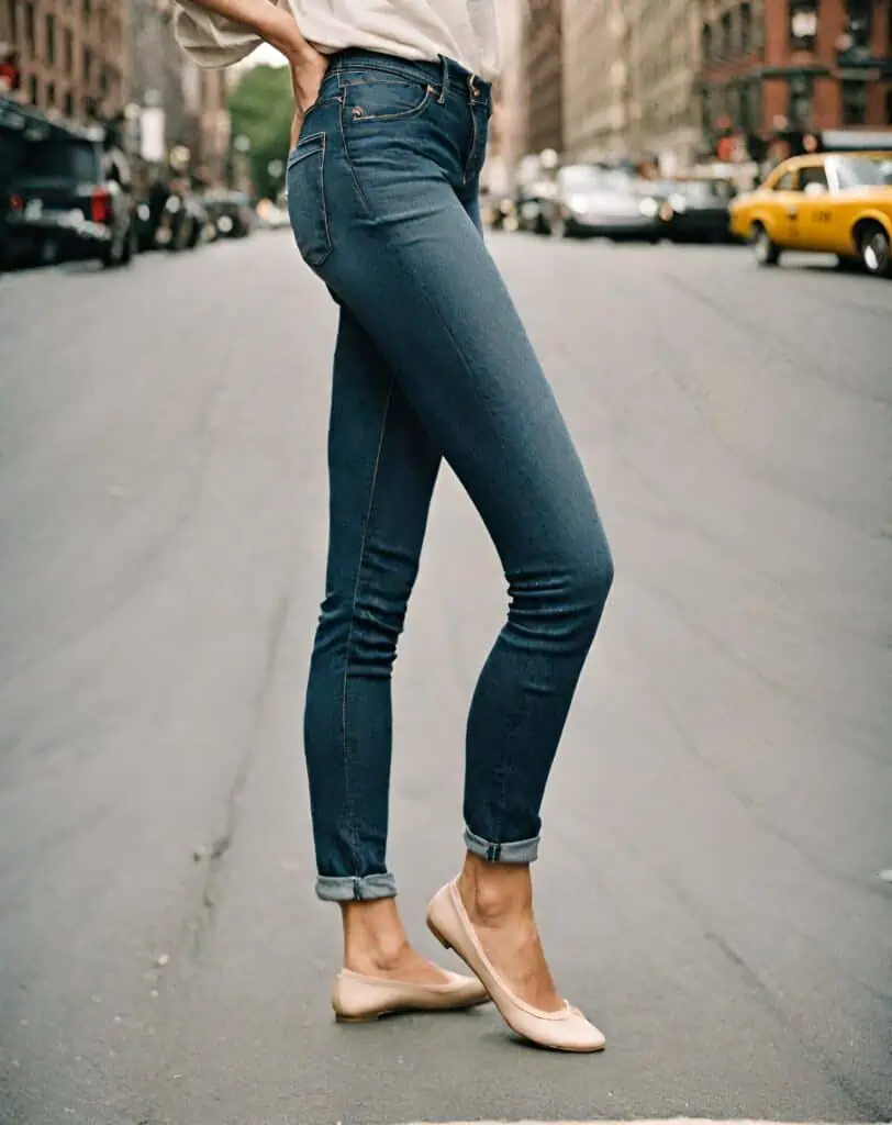 skinny jeans- ballet flats