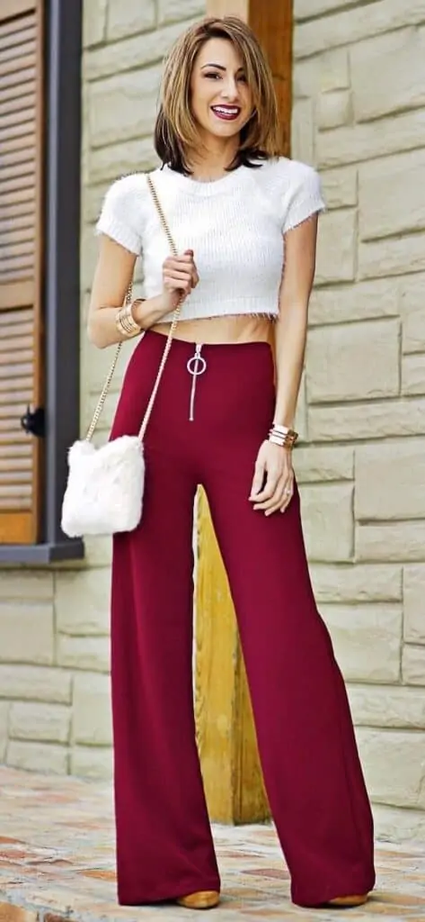 outfits with burgundy pants