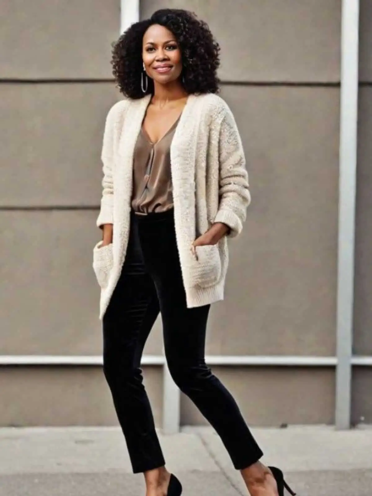Light Layers: Long cardigan, High waist jeans & Peep-toe booties } -  Meagan's Moda