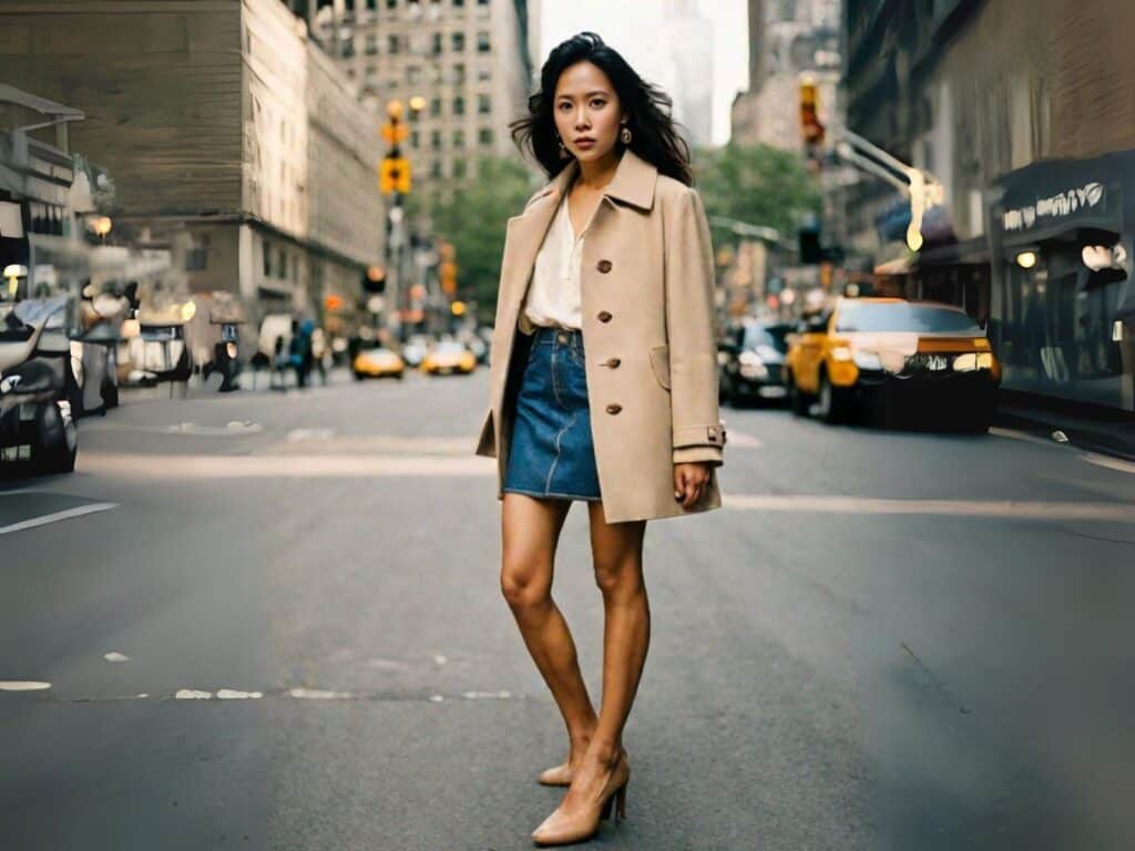 best denim skirt outfits