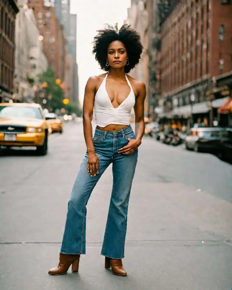 Mom jeans outfits- halter tank top