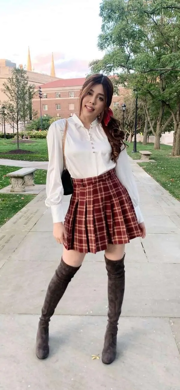 Plaid 2025 skirt outfit