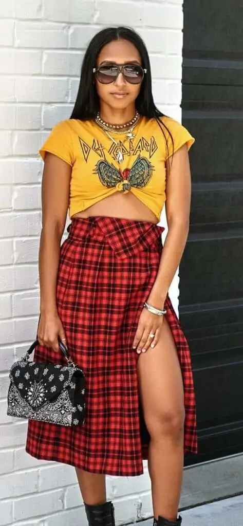 plaid skirt outfit