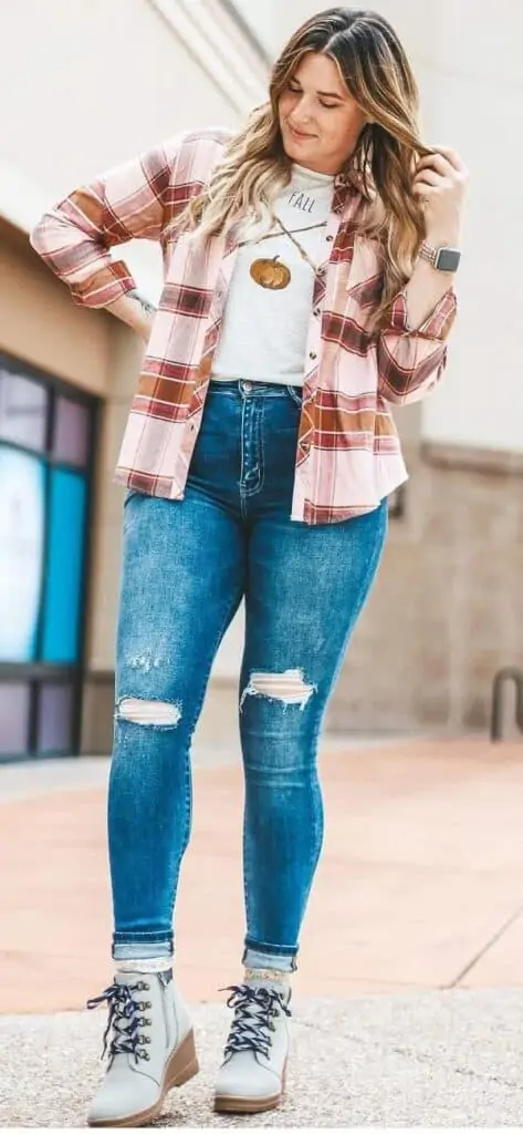 Ripped jeans outfit deals for girls