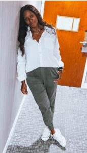 white womens jogger pants