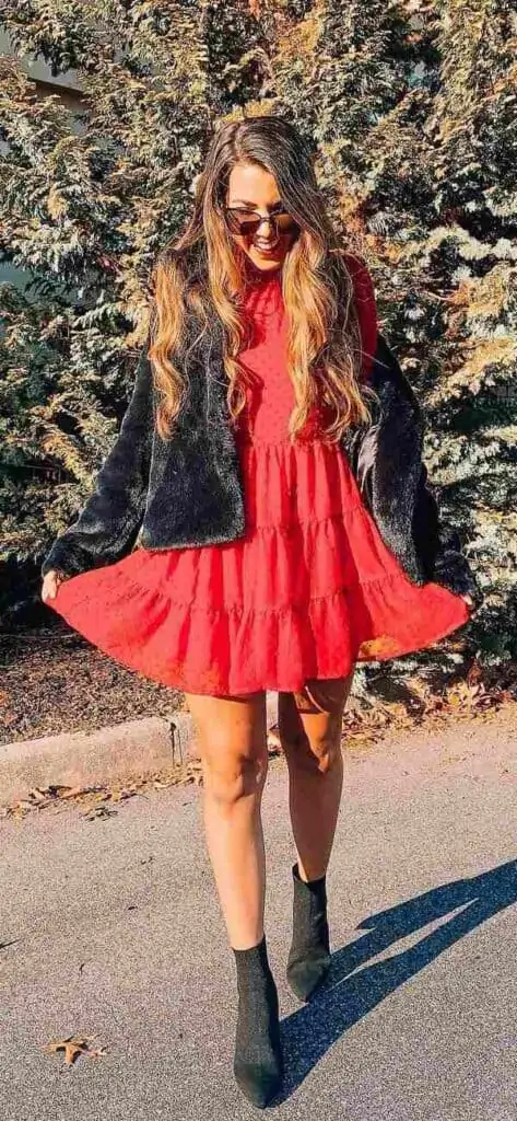 Dress with outlet red boots