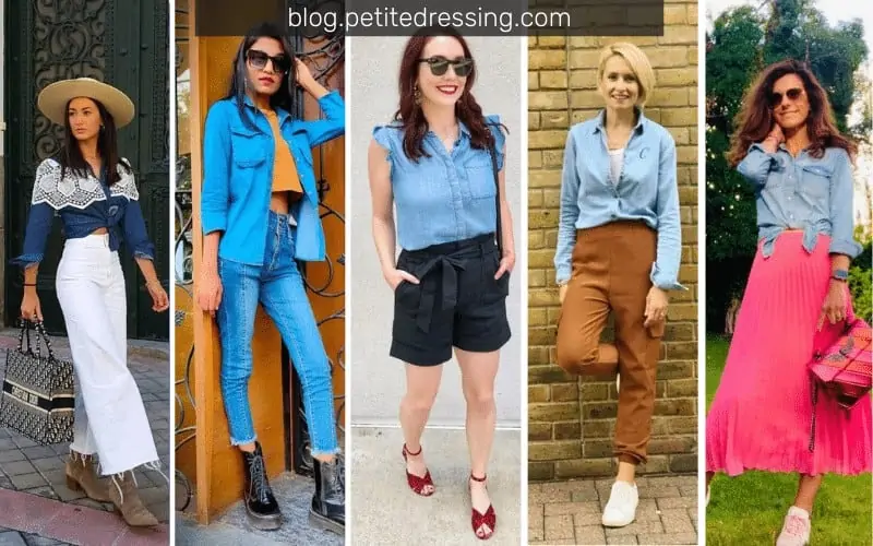 Petite best sale denim shirt