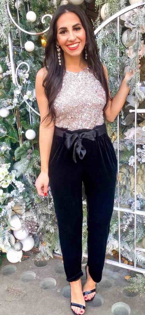 Black Velvet Pants An Understated Holiday Outfit  Charmed by Camille