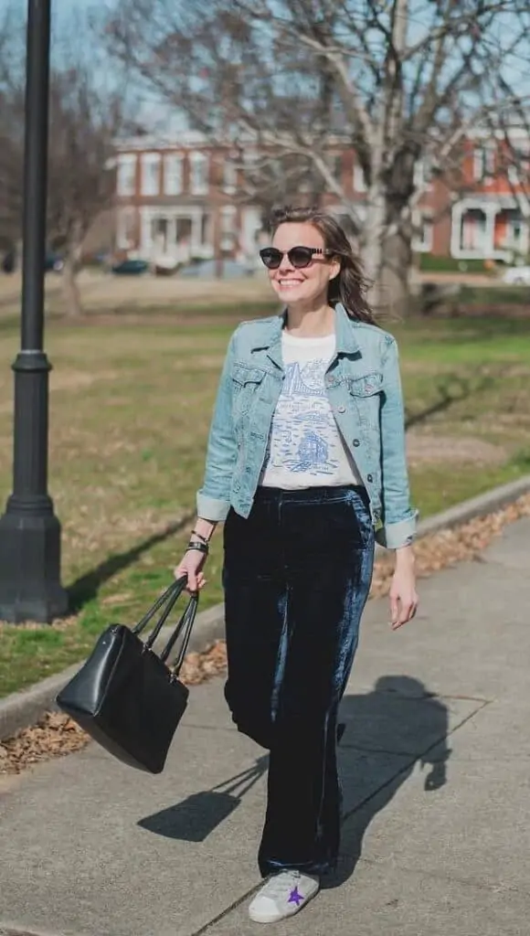 How to Style Velvet Jeans to Look Casually Chic -