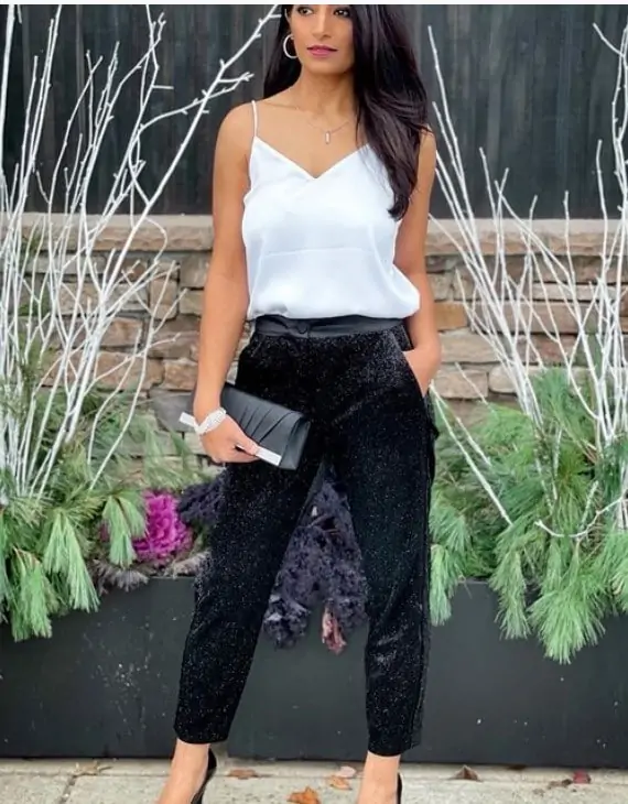 Buy Black Velvet Wide Leg Pants For Women Online in India  VeroModa