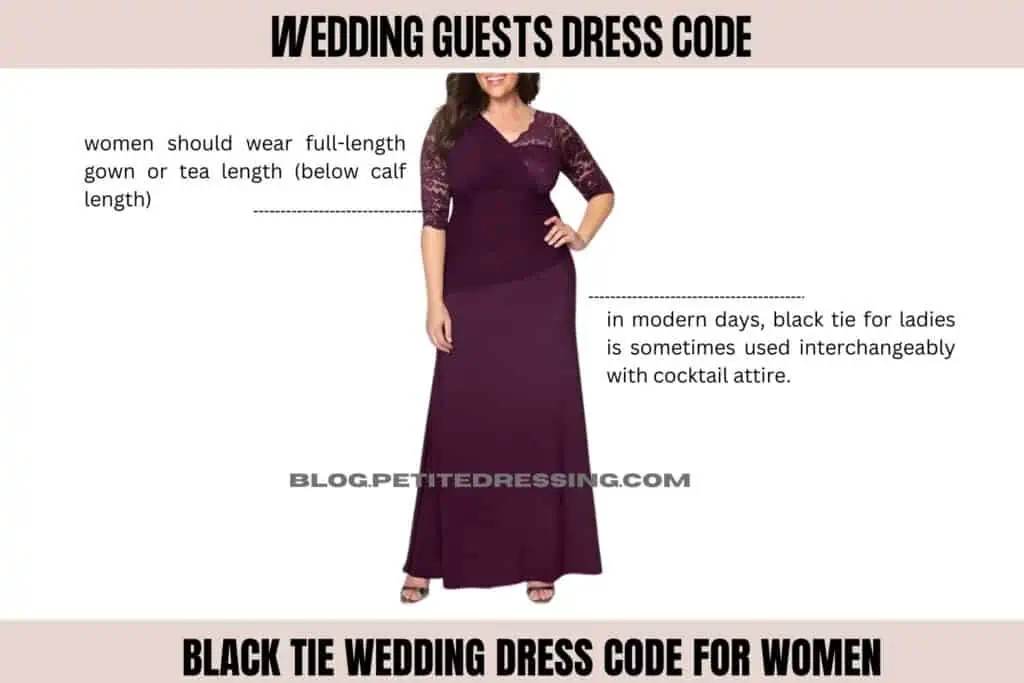 Black tie wedding dress code for women-wedding guests