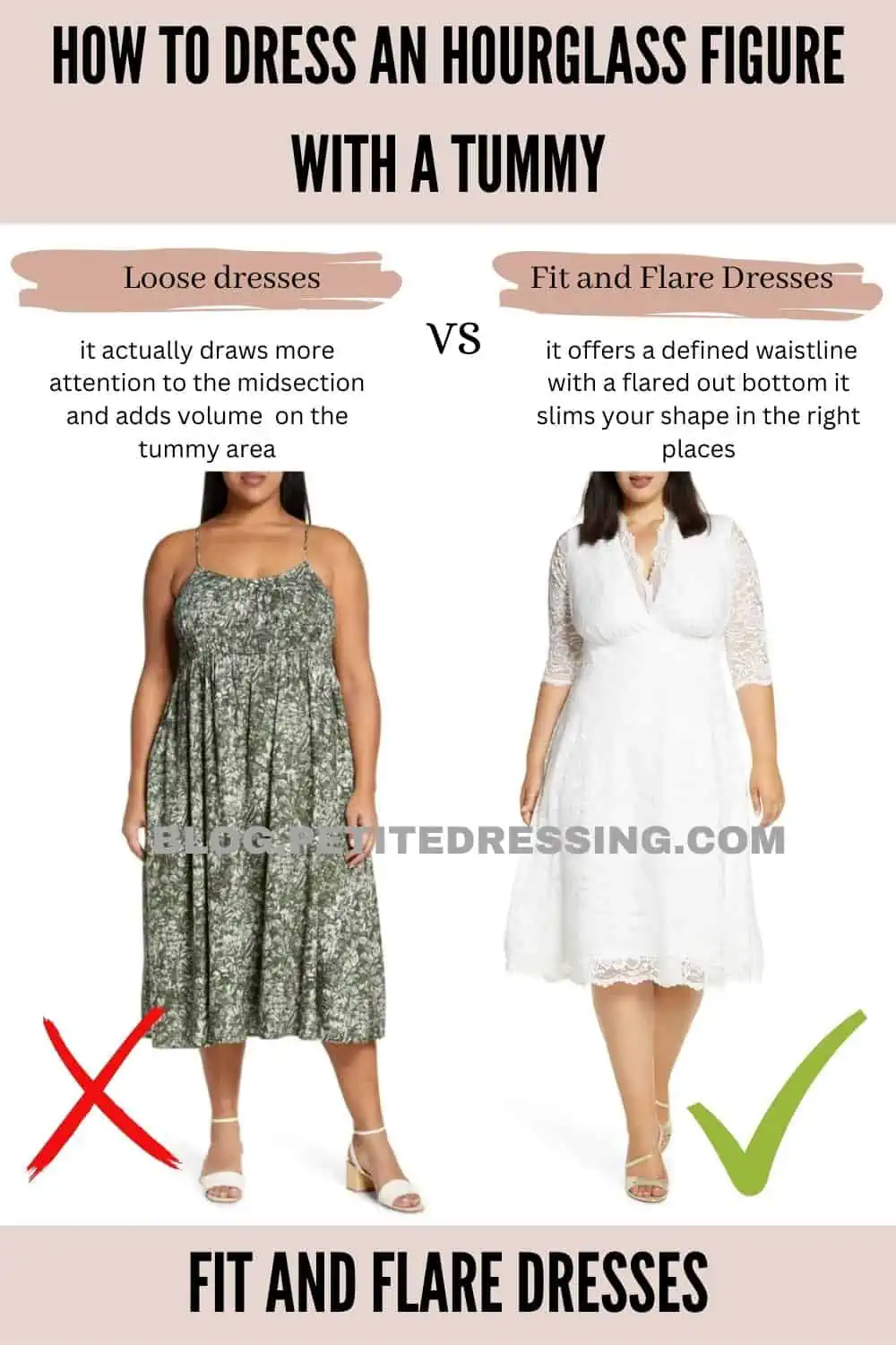 How to Dress an Hourglass Figure with a Tummy - Petite Dressing