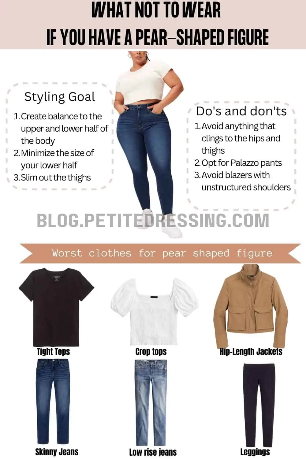 What not to wear if you have a pear shape - Petite Dressing