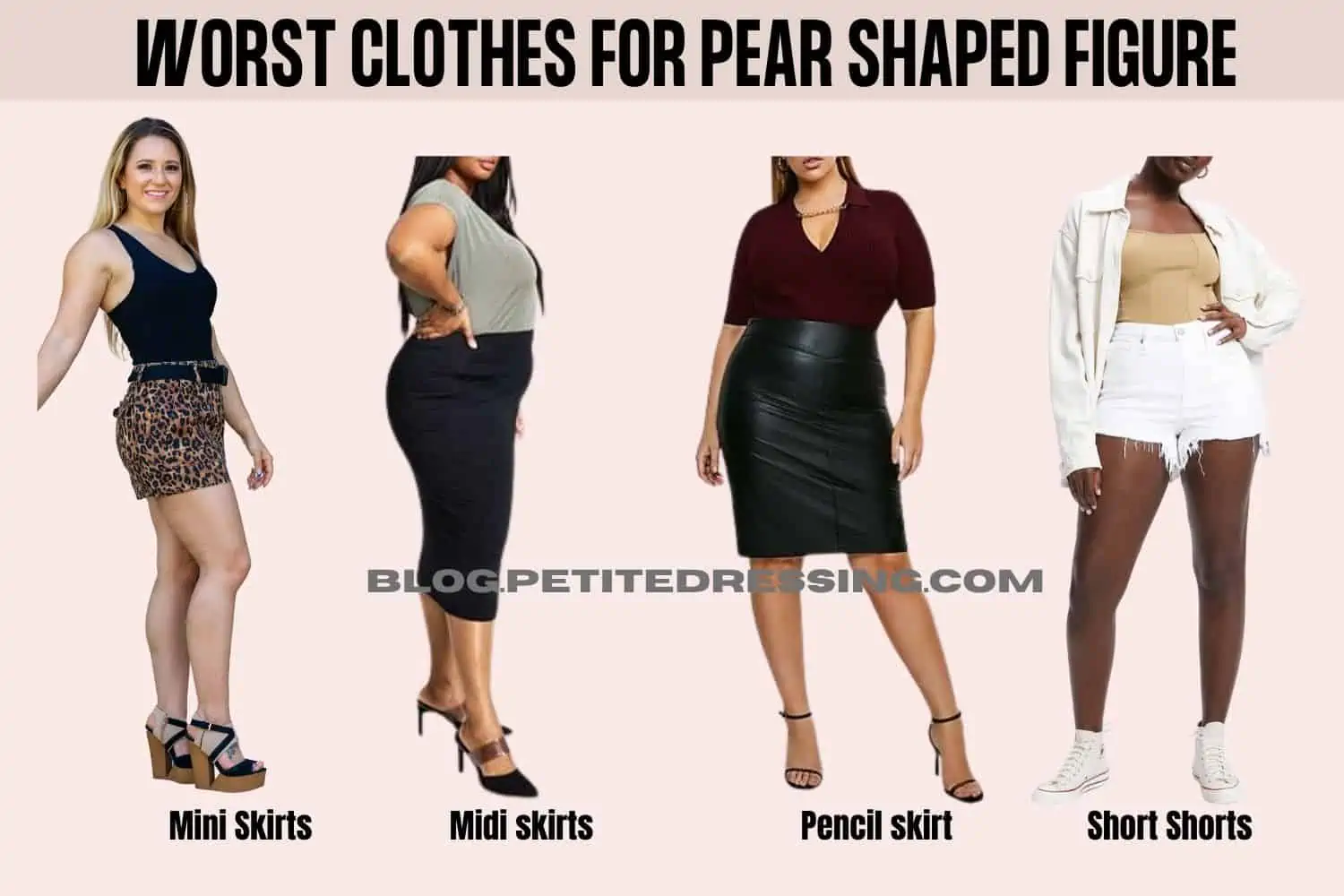 Mini skirts for 2025 pear shaped body