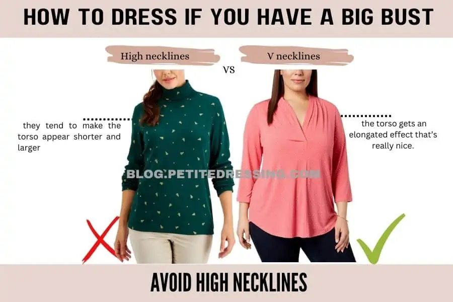 How to Dress if You Have a Big Bust - Petite Dressing