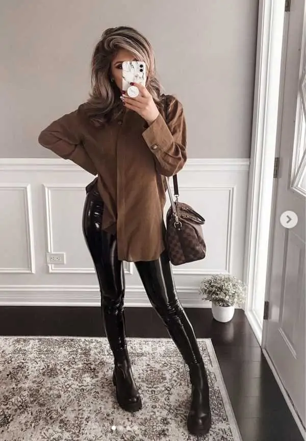 leather legging outfits