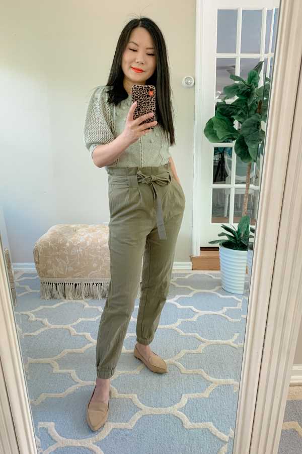 olive pants outfit