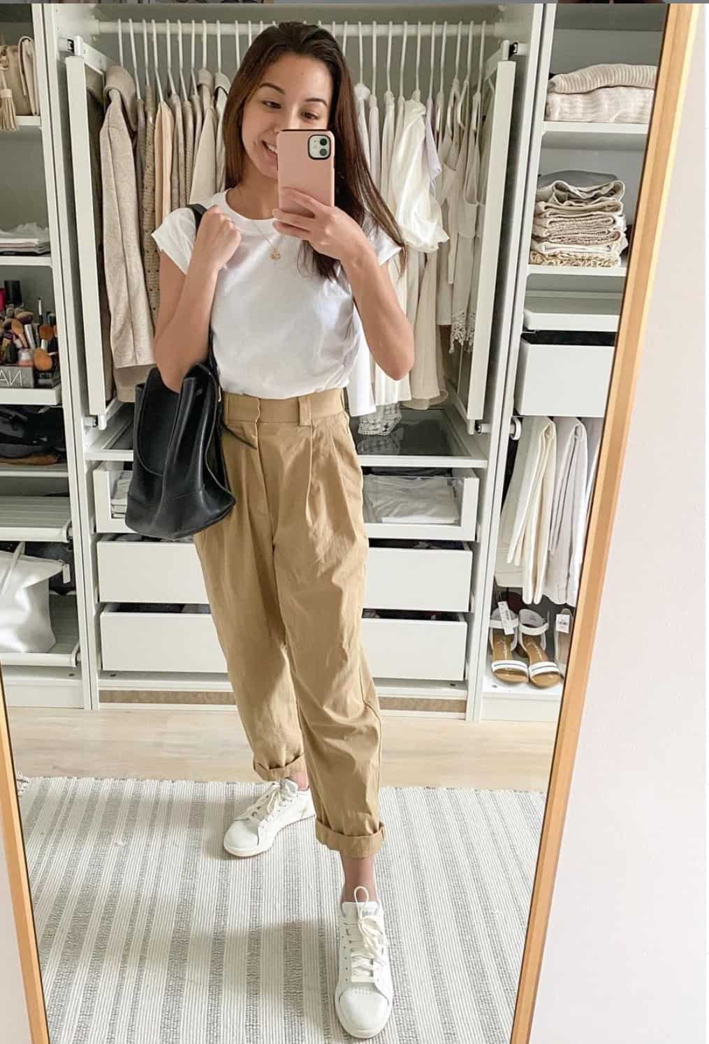 Buy > khaki and white outfit > in stock